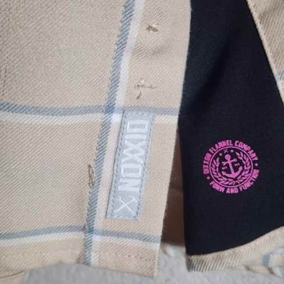 Dixxon Flannel Co Shirt Mens XL Tan Plaid The Canal Long Sleeve Button Front - Picture 5 of 11